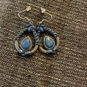 Elegant Blue Teardrop Earrings